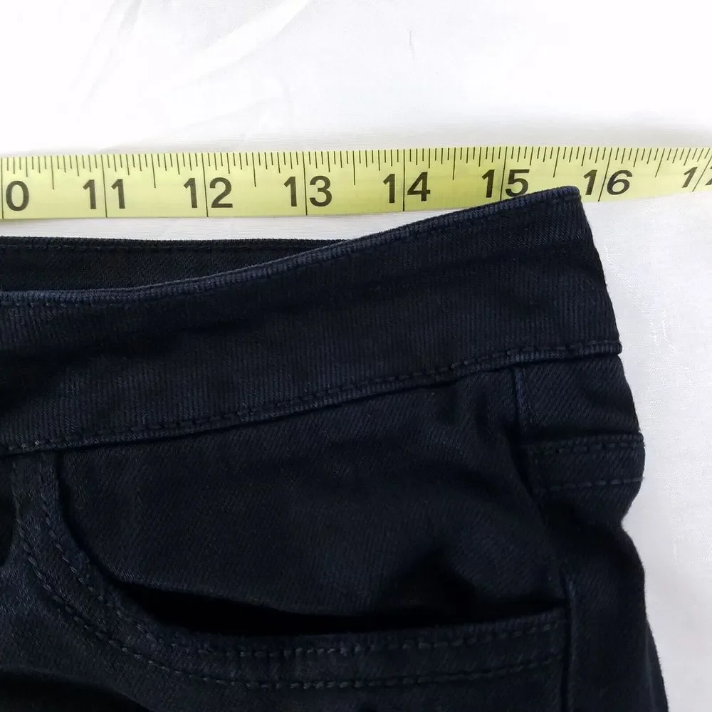 Sneak Peek‎ Denim Shorts Juniors 9 Black Low Rise Distressed Frayed Cut Off